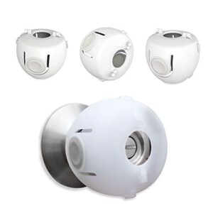 Heart of Tafiti Door Knob Child Proof Cover, Baby Safety Locks for Doors, Kid-Proof 4 Pack/White (Also Safe for Toddlers and People Suffering from Dementia)
