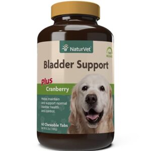 NaturVet – Bladder Support For Dogs – Plus Cranberry | Supports Healthy Bladder Control & Normal Urination | 60 Time Release Chewable Tablets