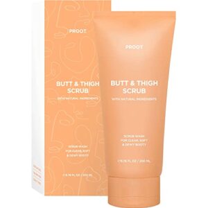 Butt & Thigh Scrub Wash | Exfoliating Booty Scrub for Acne, Cellulite, Ingrown Hair, Bikini & Razor Bump | Calming and Soothing Butt Scrub for Sensitive and Acne Prone Skin | Formulated with Rosemary Extract, Centella Asiatica, and other natural ingredients | 100% Natural, Cruelty-free | 6.8 oz