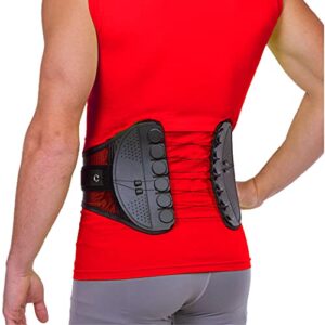 BraceAbility Spine Sport Back Brace - Athletic Men's and Women's Workout Lumbar Corset for Exercising, Running, Golfing, Driving, Fishing, Active Nurses and Police Work (Large)