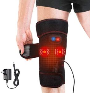 2-in-1 Arthritis Pain Relief Knee Brace, Heated Knee Support for Arthritis, Knee Heating Pad for Hot or Cold Therapy Keep Warm, Electric Heated Knee Wrap for Pain Relief and Massage