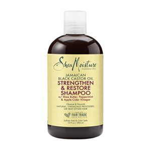 Sheamoisture Strengthen and Restore Shampoo for Damaged Hair 100% Pure Jamaican Black Castor Oil Cleanse and Nourish 13 oz