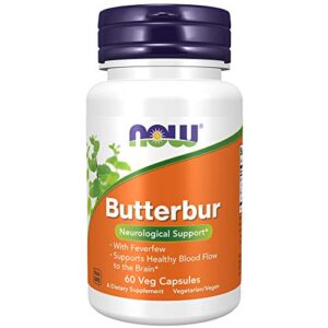 NOW Supplements, Butterbur with Feverfew, Neurological Support*, 60 Veg Capsules