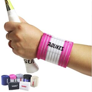 Kagogo Wrist Compression Wrap Support Bandage Brace Guard Injury Pain Sports Pad,Pack of 2 (White&Pink)