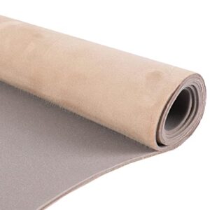 Suede Headliner Fabric with Foam Backing Material - 72inch×60inch Beige Micro-Suede Roo Headliner for Automotive/Home DIY Repair Replacement 60inch Width