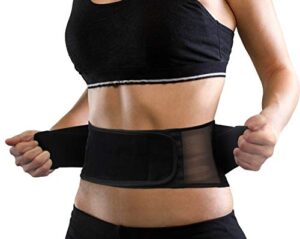 AllyFlex Sports® Lightweight Back Brace for Men & Women Under Uniform, Dual Medical 3D Lumbar Pads for Lower Back Pain Relief, Breathable Mesh with Adjustable Stapes for Back Stress - M