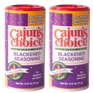 Cajun Choice Blackened Seasoning 2.75 OZ (Pack of 2) - Use for Grilling or Cooking Fish, Chicken, Pork, Steak, Vegetables, Burgers, Salmon, Soups, and anything else you want to Add Authentic Louisiana Flavoring to any Dish