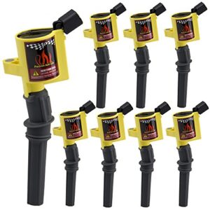 DG508 8 Pack Ignition Coils High Performance Multispark Blaster Epoxy 15% More Energy Fit for Ford 04-08 F-150 Expedition V8 4.6 5.4L(Yellow)
