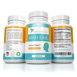 Migraine Relief Supplement - PA Free Butterbur Root, Riboflavin, Magnesium and Feverfew Capsules- Mind Ease's unique blend of Original Migraine Supplement Provides Prevention from Migraines - 60 Count