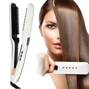 Carejoy Steam Hair Straightener Comb Infrared Hair Brush 3 in 1/Infrared/Ion Straightening Tool for Natural Healthy Silky Hair Professional Salon Personal Use