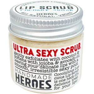 All Natural, Vegan Conditioning Coconut Lip Scrub by Handmade Heroes - Gentle Exfoliation, Lip Polish & Lip Exfoliator, 1.23oz