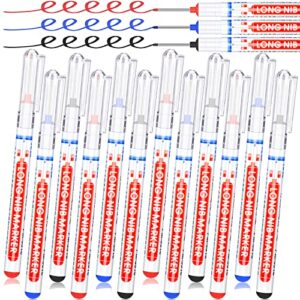 Multi-purpose Deep Hole Marker Pens Long Nosed Marker Deep Drill Hole Long Nib Scriber Waterproof Mechanical Carpentry Colorful Marker Pen for Woodworking Hardware Decoration Construction (12)