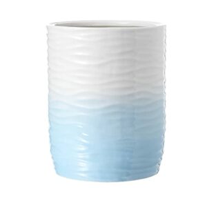 Motifeur Bathroom Wastebasket - Ceramic Decorative Trash Can (Blue and White Gradient)…