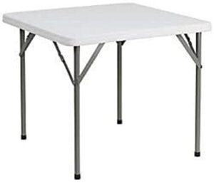 Flash Furniture 3-Foot Square Granite White Plastic Folding Table