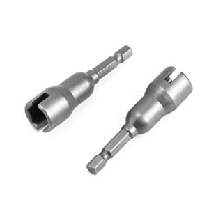QWORK Wing Nut Driver, 2 Pack, Power Wing Nut Drill Bit Socket Tool with 1/4 Quick Connect Hex Shank, for Panel Wing Nuts, Screws Eye C Hook