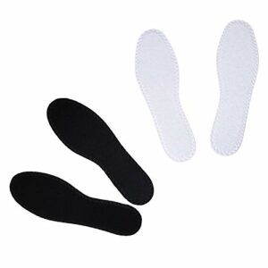 Happystep Terry Insoles, Barefoot Shoe Inserts, Washable and Reusable, 1 Pair Black and 1 Pair White (Women Size 7)