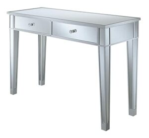 Convenience Concepts Gold Coast Mirrored Desk, Silver / Mirror (413372)