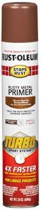 Rust-Oleum 353346 Stops Rust Turbo Rusty Metal Primer Spray, 24 oz, Flat Red