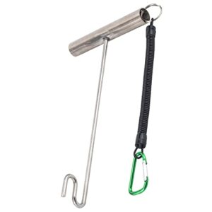 YEUQWJ Stainless Steel Shark Hook Remover, Fish Hook Remover, Heavy Duty Sea Fish Hook Remover. with Coiled Lanyard. Suitable for Large Fish Fishing. (1)