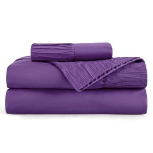BEDSURE Twin XL Sheet Sets for College Dorm Purple - Soft 1800 Bed Extra Long Twin Sheets, 3 Piece XL Twin Sheets