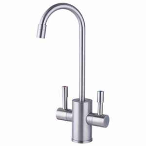 Ready Hot RH-F560-BN Faucet Only for Instant Hot Water Tank, Insulated, Safety Lock on Handle, Dual Lever Hot & Cold Water, Brushed Nickel Finish