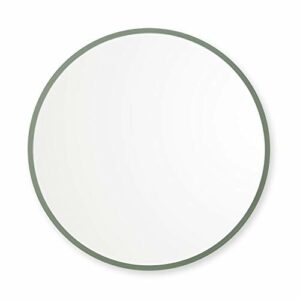 Better Bevel 24” x 24” Sage Green Rubber Framed Mirror | Round Bathroom Wall Mirror