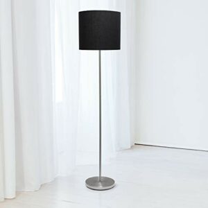 Simple Designs LF2004-BLK Brushed Nickel Stick Drum Shade Floor Lamp, Black