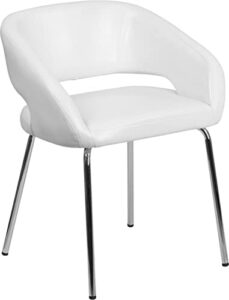 Flash Furniture Fusion Series Contemporary White LeatherSoft Side Reception Chair, 28.75 x 23.5 x 21.75