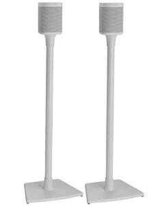 SANUS Wireless Speaker Stands Designed for Sonos One, One SL, and Play:1 - Easy, 15-Minute Assembly, Built-in Cable Management - White / Pair