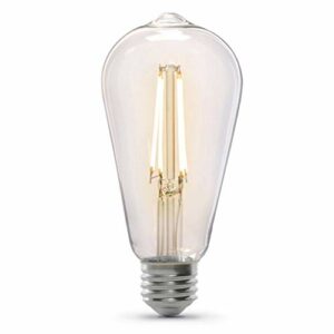 Feit Electric Vintage Exposed Filament Clear Glass LED ST19 with a Medium E26 Base Light Bulb - 60W Equivalent - 10 Year Life - 400 Lumen - 2100K Soft White - Dimmable | Original Vintage