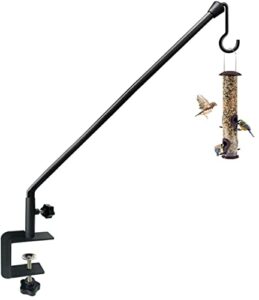 Tuohours 38 Inch Extended Reach Deck Hook Hanger for Railing, Heavy Duty Outdoor Plant Hook Holder for Hanging Bird Feeder Flower Basket Planter or Lanterns, 1 Pack