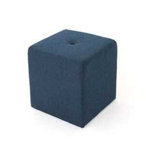 Christopher Knight Home Cayla Fabric Square Ottoman, Navy Blue