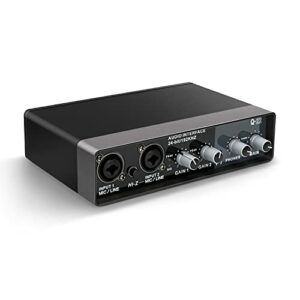 YOUSHARES USB Audio Interface for Recording Music, AudioBox Mic Preamps 48v 2 Channel for Streaming and Podcasting Recording