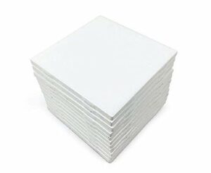 Set of 12 Glossy White Ceramic Tiles for Arts & Crafts