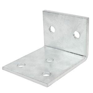 2 Pack 4¾ Inches Heavy Duty L Right Angle Brackets Steel Galvanized, Thickness 4.6mm, Bolt Holes Diameter 13mm, Accept 1/2