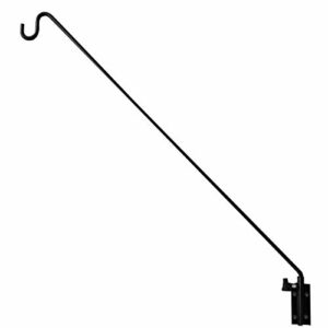 ERYTLLY Extended Reach Deck Hook Wall Pole Wall Mounted Deck Hook Extensible and Adjustable 28 inch to 43 inch Wall Bracket for Hanging Bird Feeder,Plants,Wind Chimes,Lanterns
