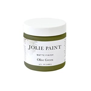 Jolie Paint - Matte finish paint for furniture, cabinets, floors, walls, home decor and accessories - Water-based, Non-toxic (4oz - Sample Size, Olive Green)