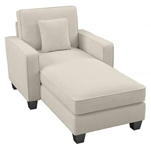 Bush Furniture Stockton Chaise Lounge with Arms, Cream Herringbone