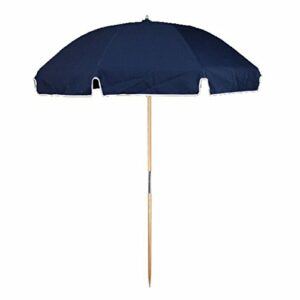 7.5 ft. Heavy Duty Shade Star Steel Frankford Beach Umbrella with Wood Pole, Olefin Fabric, Carry Bag, Air Vent