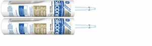 GE Silicone GE5000 Clear Silicone II Window & Door Sealant, Pack of 2