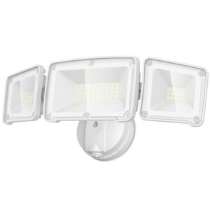 LEPOWER 3500LM Dusk to Dawn LED Security Lights Outdoor, 35W Outdoor Flood Light with Photocell, 5500K, IP65 Waterproof 3 Head Exterior Light for Garage, Patio, Yard