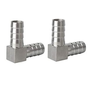 Metalwork Casting 304 Stainless Steel Hose Barb Fitting, 90 Degree L Right Angle Barbed Elbow, 1