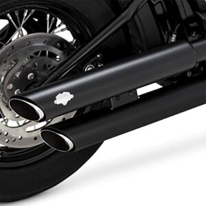 Vance & Hines Black Twin Slash 3-Inch Slip-ons for 2018-Newer Softail Street Bob, Low Rider, Softail Slim, Fat Boy, and Breakout