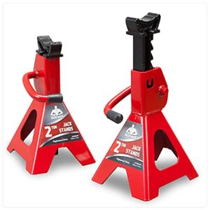 Jack Boss Car Jack Stands Low Profile 2 Ton 4,000 Lbs Capacity Steel Car Lifting Stand Adjustable Jack Stand for SUV MPV Sedans 1 Pair