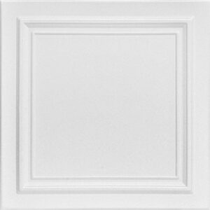 A La Maison Ceilings R24 Line Art Foam Glue-up Ceiling Tile (21.6 sq. ft./Case), Plain White, 8 Count (Pack of 1)