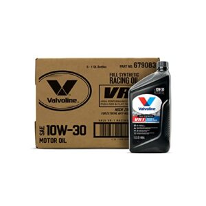 Valvoline VR1 Racing Synthetic SAE 10W-30 High Performance High Zinc Motor Oil 1 QT, Case of 6