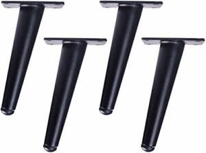 Bikani Golden Sofa Legs Round Solid Metal Furniture Legs Sofa Replacement Legs Perfect for Mid-Century Modern/Great IKEA hack for Sofa, Couch, Bed, Coffee Table (Black Color, 6 Inches,Set of 4)