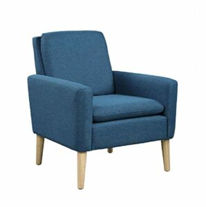 Lohoms Modern Accent Fabric Chair Single Sofa Comfy Upholstered Arm Chair Living Room Furniture (Blue) …