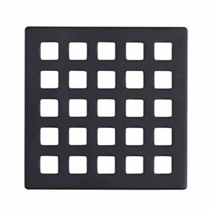 Uni-Green Square Drain Grate Replacement | Drain Cover | Shower Strainer Grid Mission Style (Matte Black)