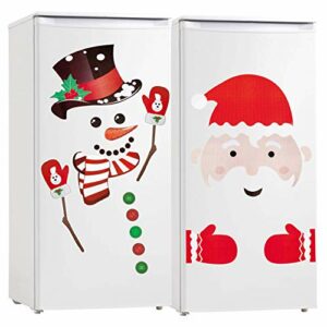 Christmas Refrigerator Decorations Reflective Santa Claus Snowman Magnets Xmas Holiday Garage Fridge Kitchen Cute Funny Decor